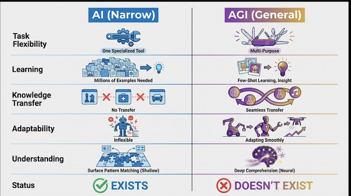 Why AGI is hard: Transfer learning, catastrophic forgetting, no common sense, computing needs