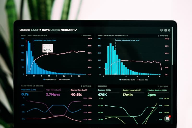 Modern analytics dashboard representing the AI control plane, monitoring autonomous agent performance in real time